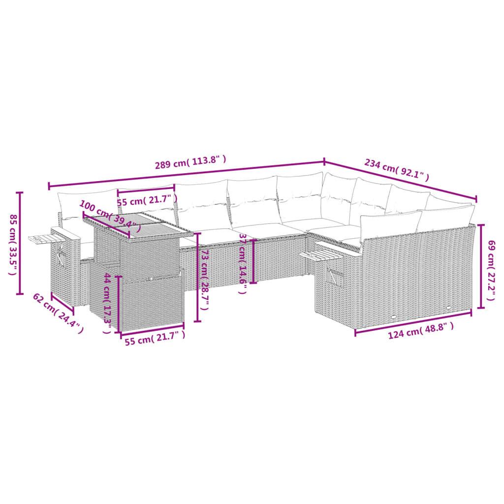 VidaXL Ensemble de canapés de jardin rotin synthétique  