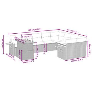 VidaXL Ensemble de canapés de jardin rotin synthétique  