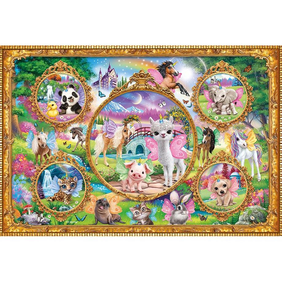 Schmidt  Puzzle Animal Club, Einhorn-Tierwelt (100Teile) 