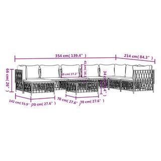 VidaXL set salotto da giardino Acciaio  