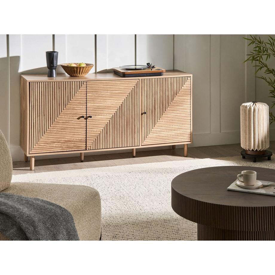 Beliani Commode 3 portes en MDF Méditerranéen RONGE  