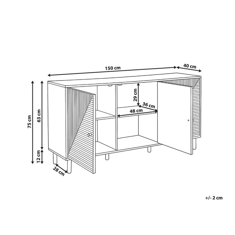 Beliani Commode 3 portes en MDF Méditerranéen RONGE  