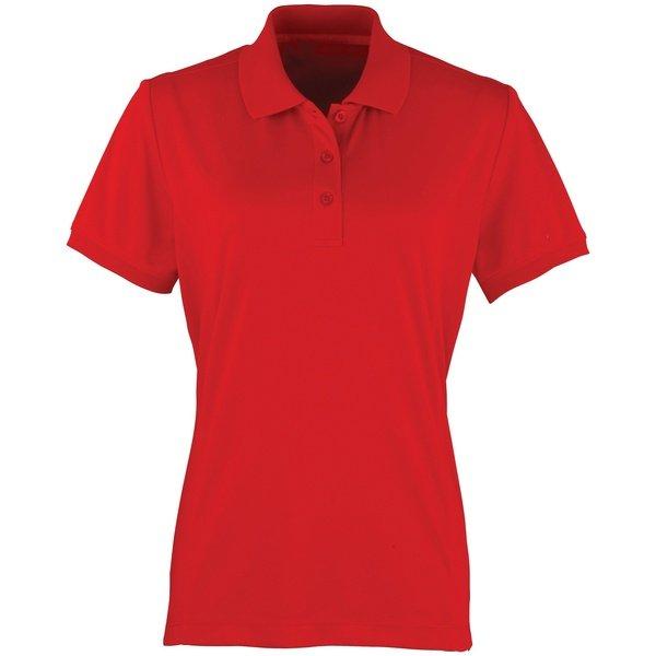 Image of Coolchecker Piqué Poloshirt Polohemd, Kurzarm Damen Rot Bunt XS