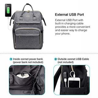 Only-bags.store Zaino per laptop 17 pollici impermeabile con maniglia porta di ricarica USB grande  