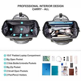 Only-bags.store Zaino per laptop 17 pollici impermeabile con maniglia porta di ricarica USB grande  