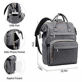 Only-bags.store Zaino per laptop 17 pollici impermeabile con maniglia porta di ricarica USB grande  