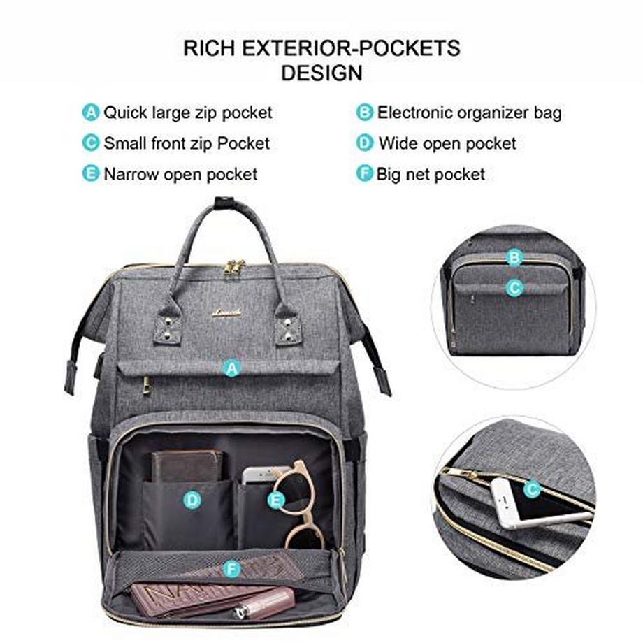 Only-bags.store Laptop Rucksack 17 Zoll Wasserdicht mit Henkel USB Ladeanschluss Gross  