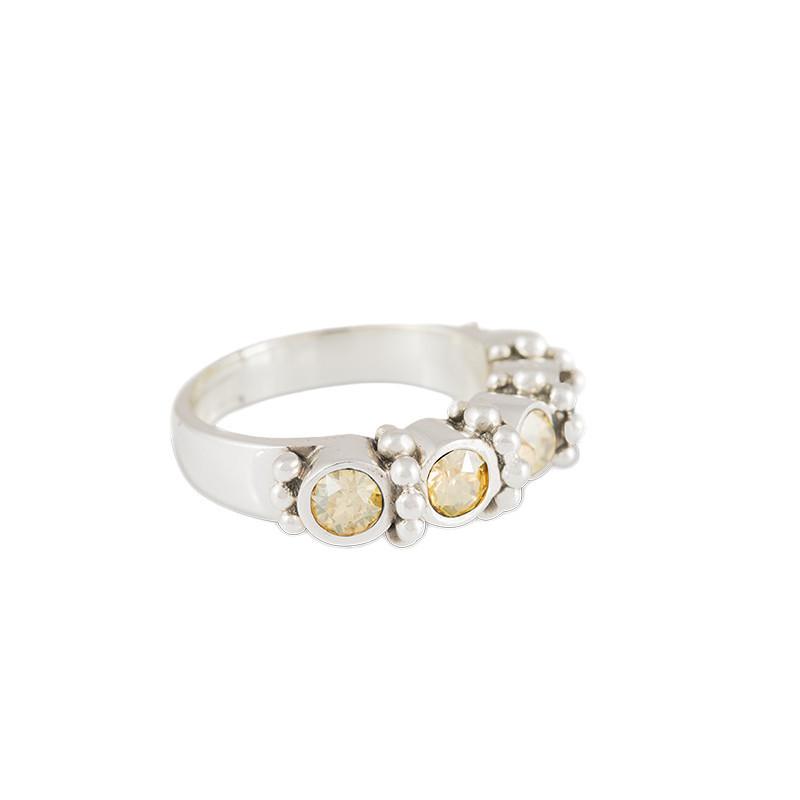 Image of Ring Mit Steinen "mia" Damen Gold 56