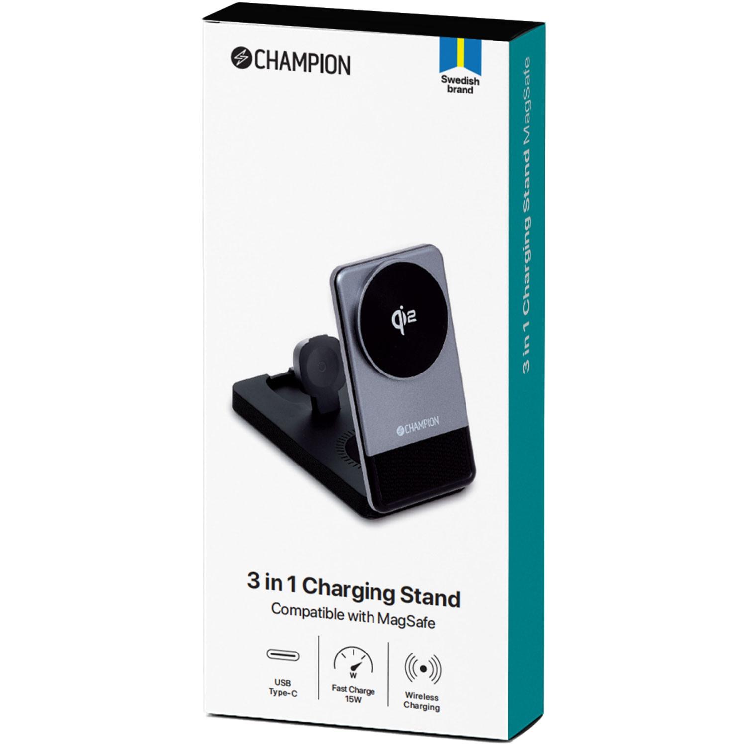 Champion  Support de charge 3 en 1 QI2 15 W 