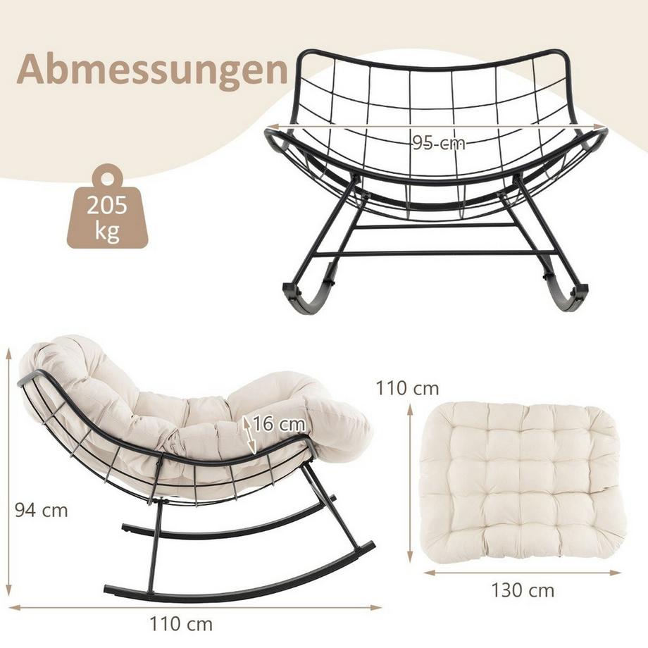 Northix Chaise à bascule avec coussin  