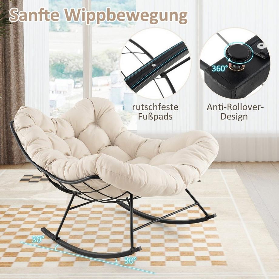 Northix Chaise à bascule avec coussin  