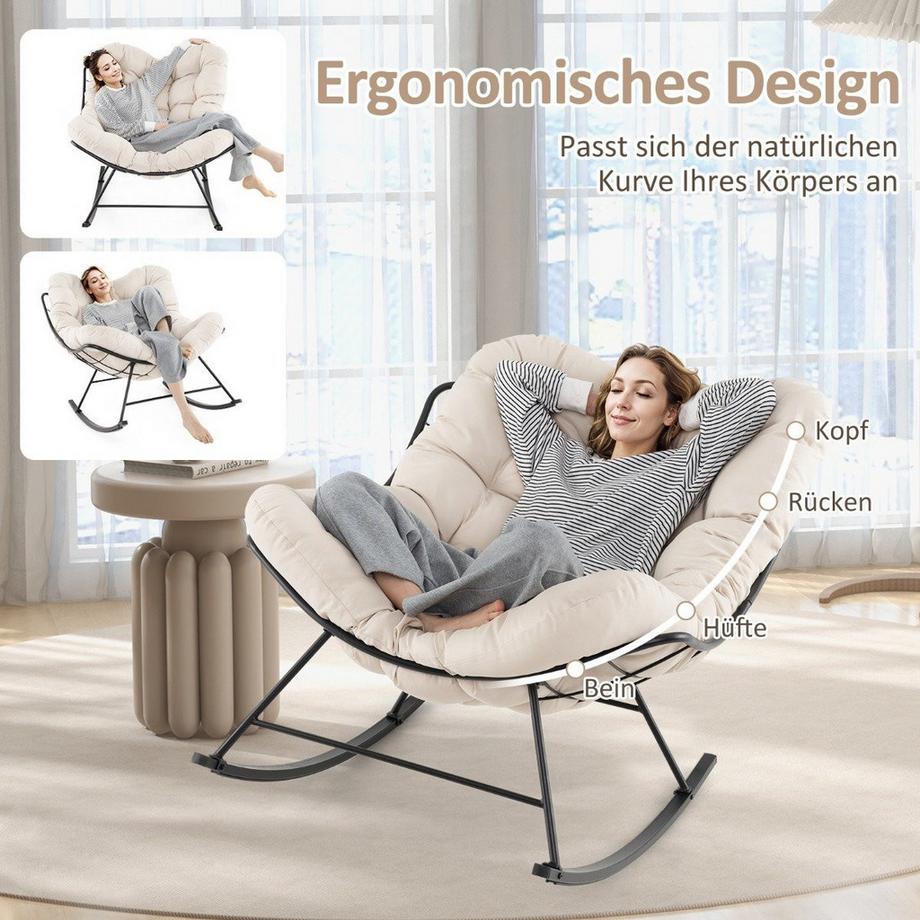 Northix Chaise à bascule avec coussin  