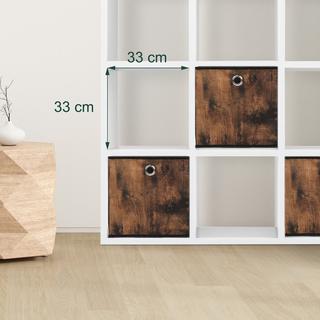 Northix Scatola portaoggetti in tessuto effetto legno, confezione da 6  