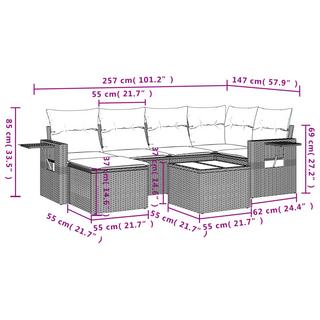 VidaXL Garten sofagarnitur poly-rattan  