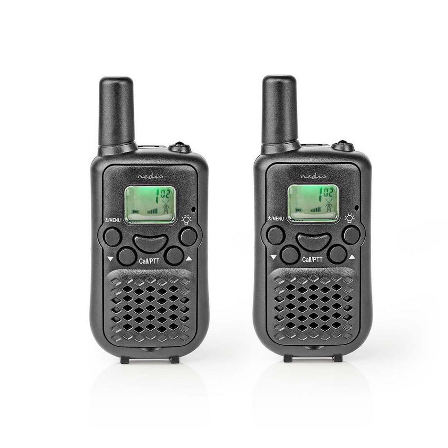 Nedis  Walkie-Talkie-Set | 2 Handeinheiten | Bis zu 5 km | Frequenzkanäle: 8 | PTT / Vox | Bis zu 2,5 Stunden | Schwarz 