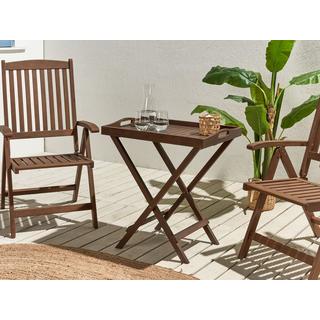 Beliani Table d'appoint pour le jardin en Acacia Rustique AMANTEA  