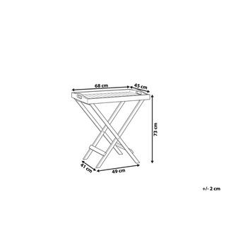 Beliani Table d'appoint en Acacia Rustique AMANTEA  