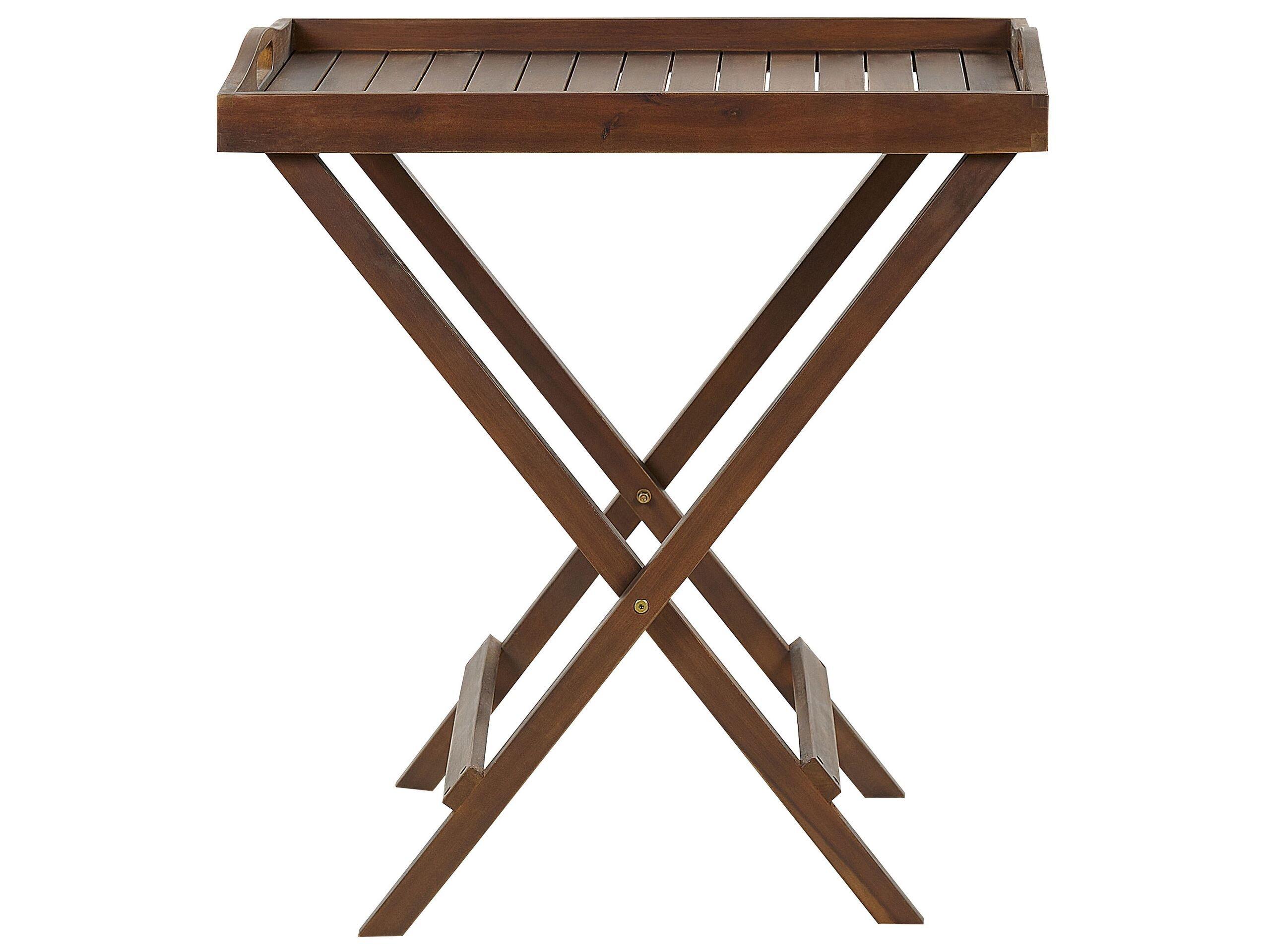 Beliani Table d'appoint pour le jardin en Acacia Rustique AMANTEA  