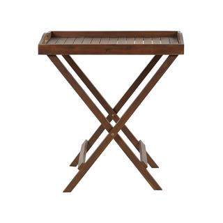 Beliani Table d'appoint en Acacia Rustique AMANTEA  