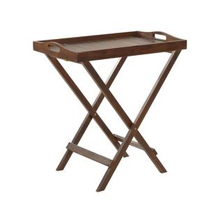 Beliani Table d'appoint en Acacia Rustique AMANTEA  