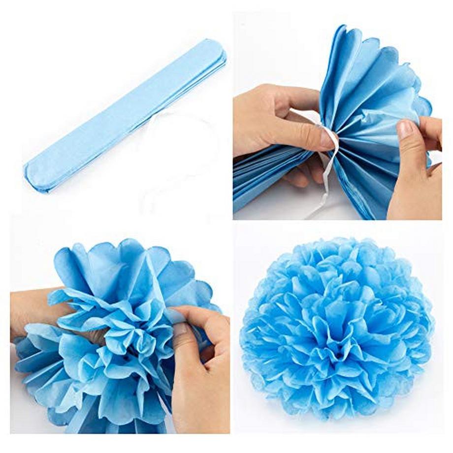 Alopini  HAPPY BIRTHDAY Girlande Set Geburtstagsdekoration Seidenpapier Pompons Folie Spirale Dekoration 