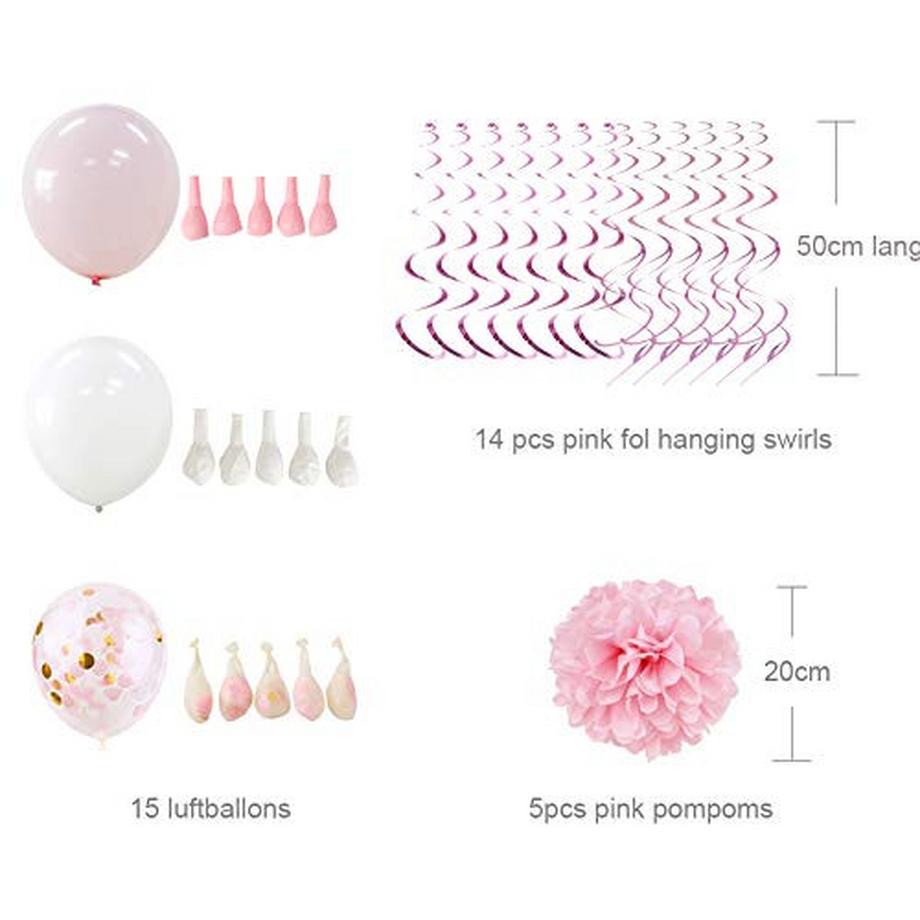 Alopini  HAPPY BIRTHDAY Girlande Set Geburtstagsdekoration Seidenpapier Pompons Folie Spirale Dekoration 