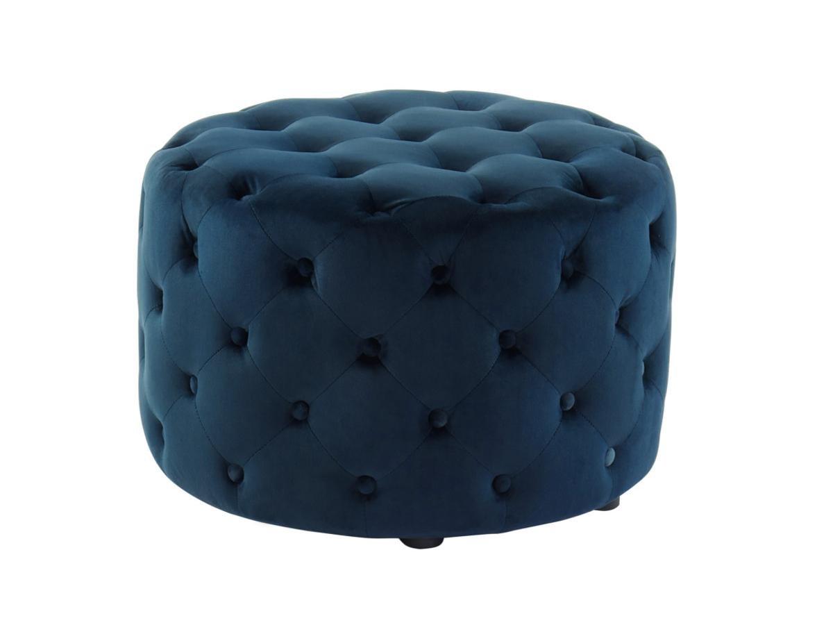 Vente-unique Pouf FOURCA in velluto Blu notte  