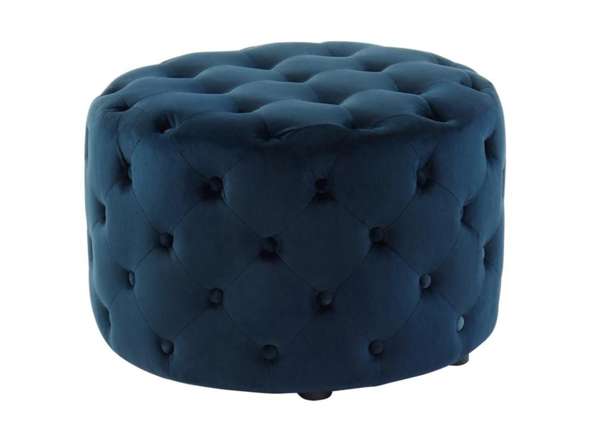 Vente-unique Pouf FOURCA in velluto Blu notte  