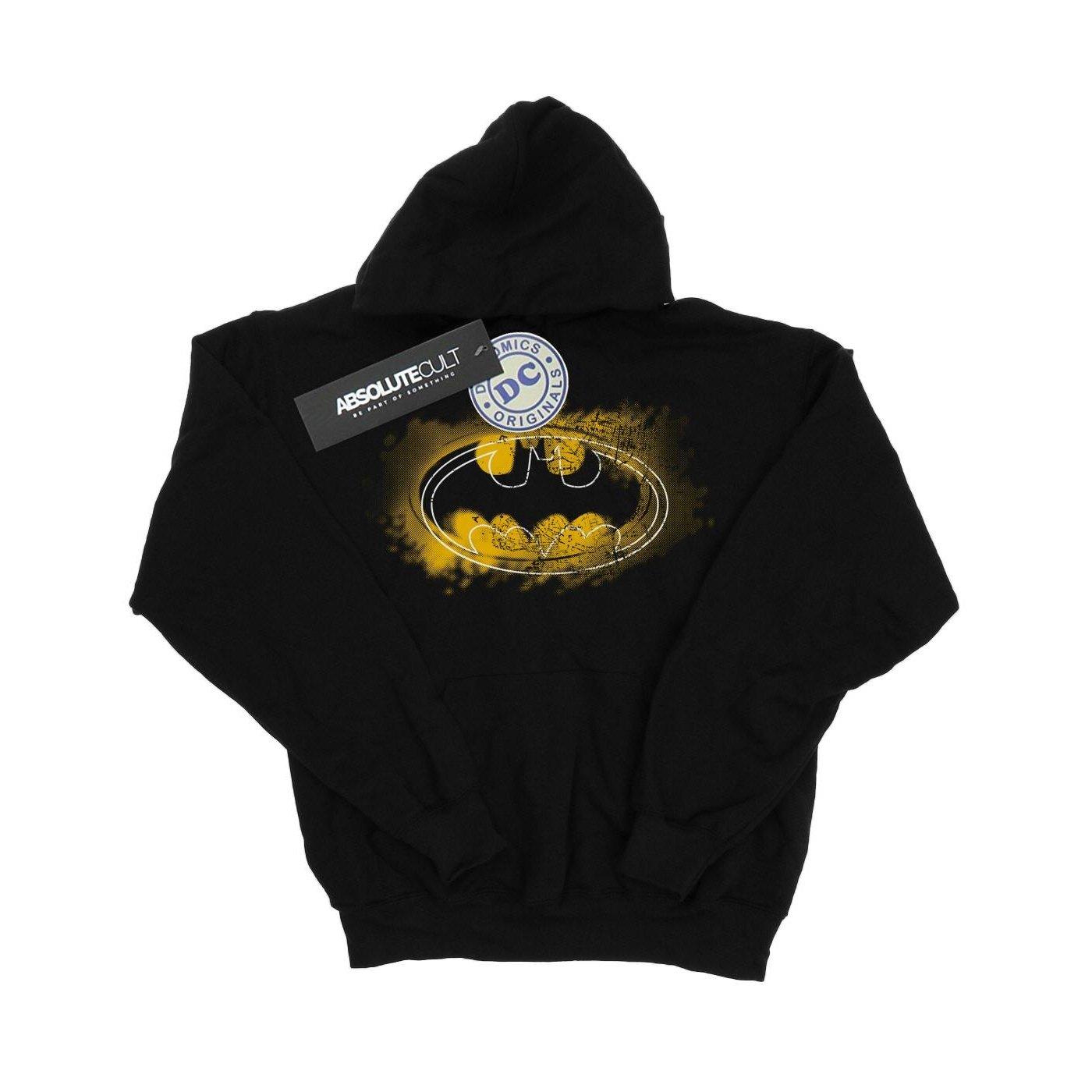 Image of Batman Spray Logo Kapuzenpullover Damen Schwarz XL