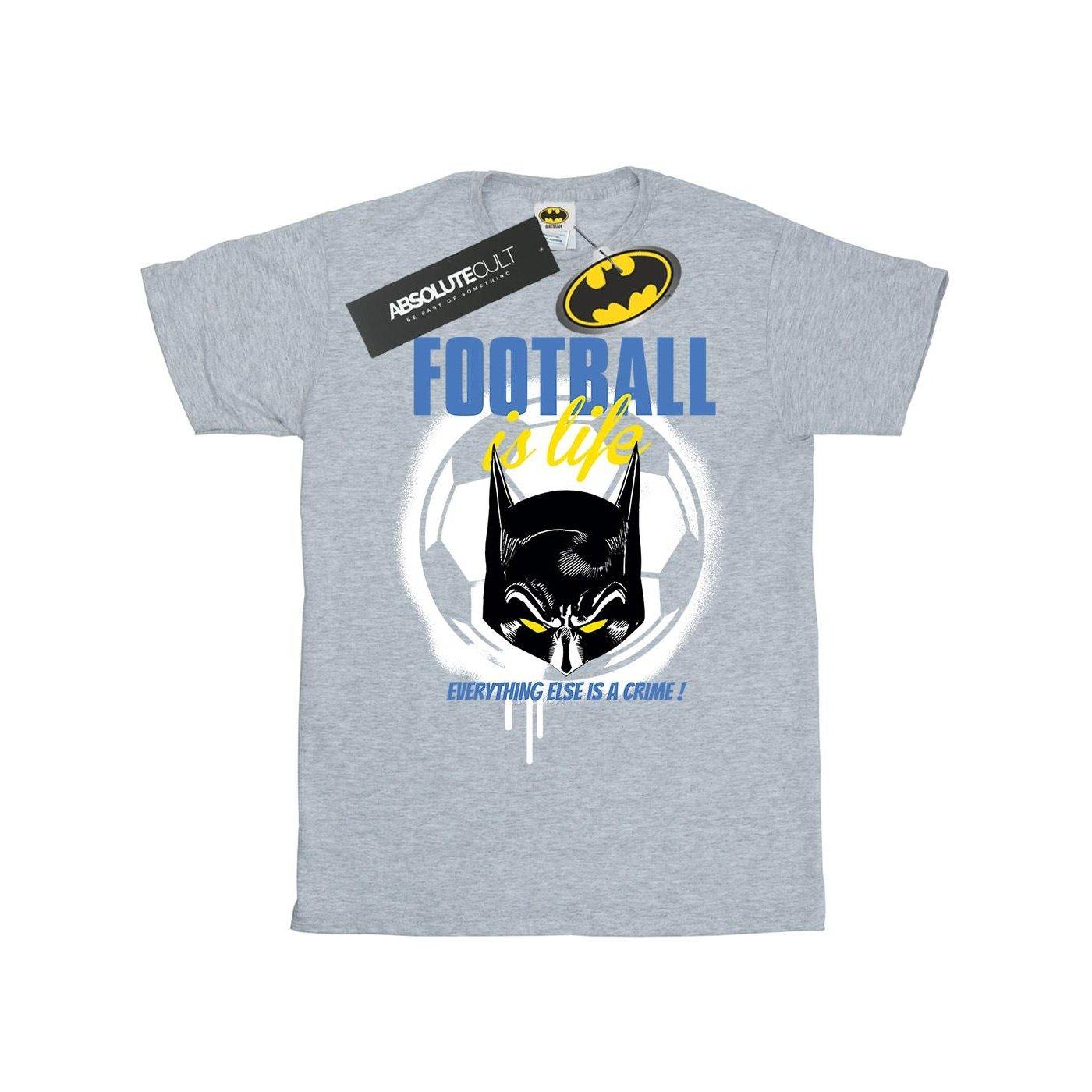 Image of Batman Football Is Life Tshirt Damen Grau L