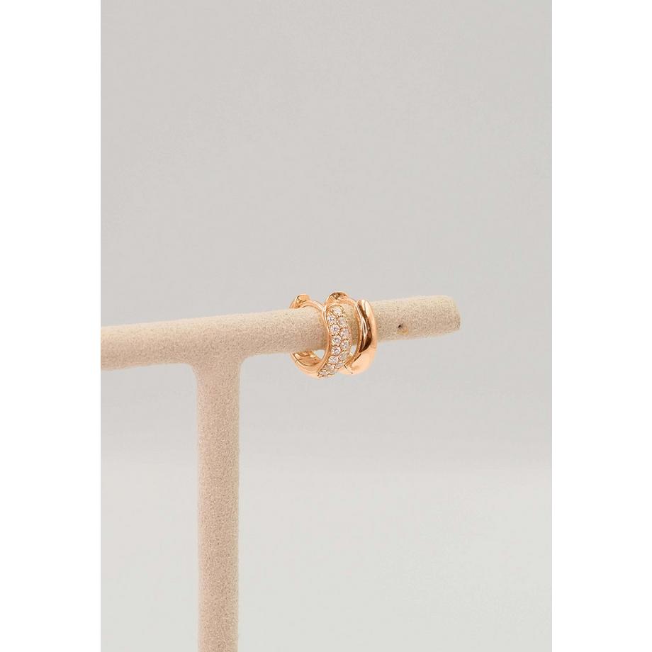 MUAU Schmuck  Créole en or rose 750 diamants 0,36ct. Charnière 11mm 