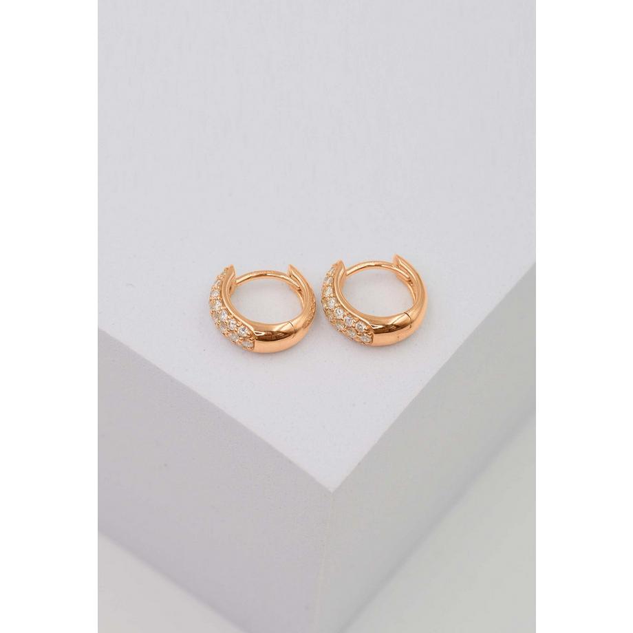 MUAU Schmuck  Créole en or rose 750 diamants 0,36ct. Charnière 11mm 