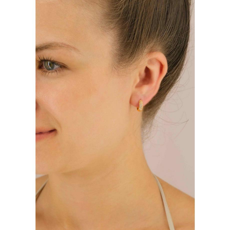 MUAU Schmuck  Créole en or rose 750 diamants 0,36ct. Charnière 11mm 