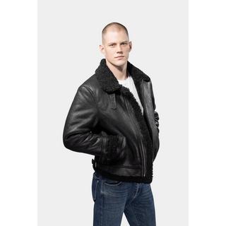 GÖTTIG.  Blouson en cuir Shearling Aviator B3 - Noir 