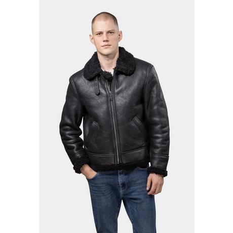 GÖTTIG.  Blouson en cuir Shearling Aviator B3 - Noir 