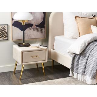 Beliani Comodino 1 cassetto en Velluto Glamour FLAYAT  