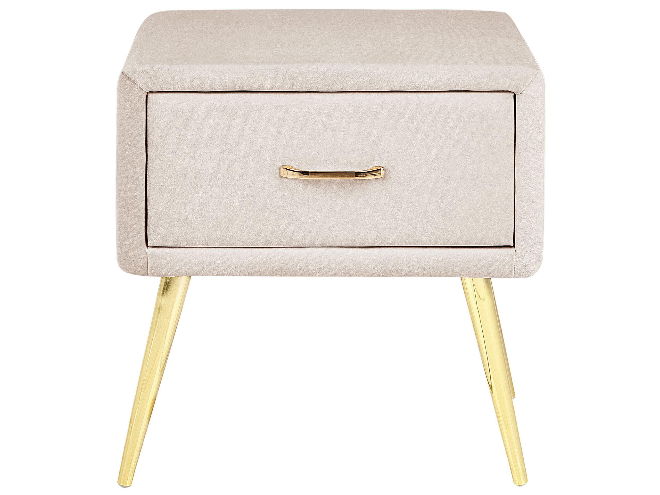 Beliani Comodino 1 cassetto en Velluto Glamour FLAYAT  