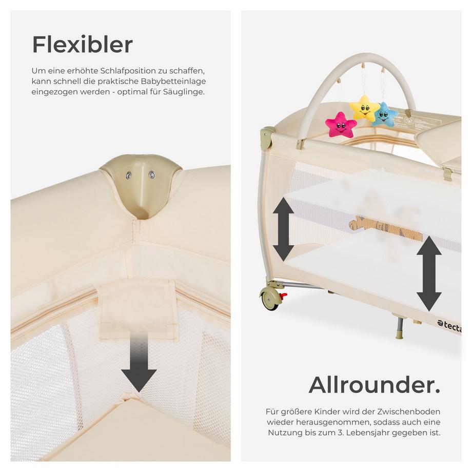 Tectake  lettino da viaggio con fasciatoio 