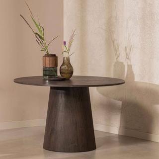 mutoni Table à manger ronde Maan marron foncé 120x120  