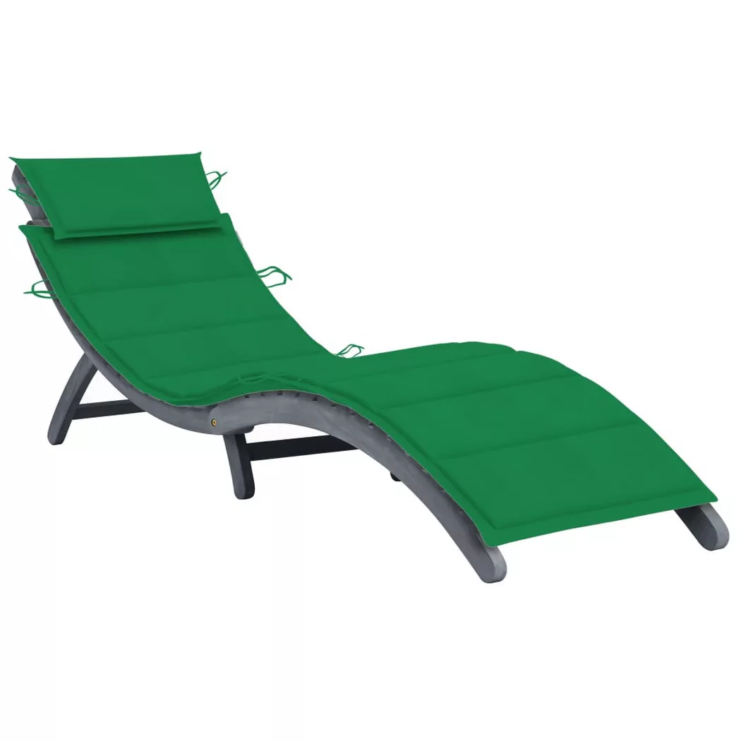 VidaXL - Sonnenliege akazienholz, One Size, Grau