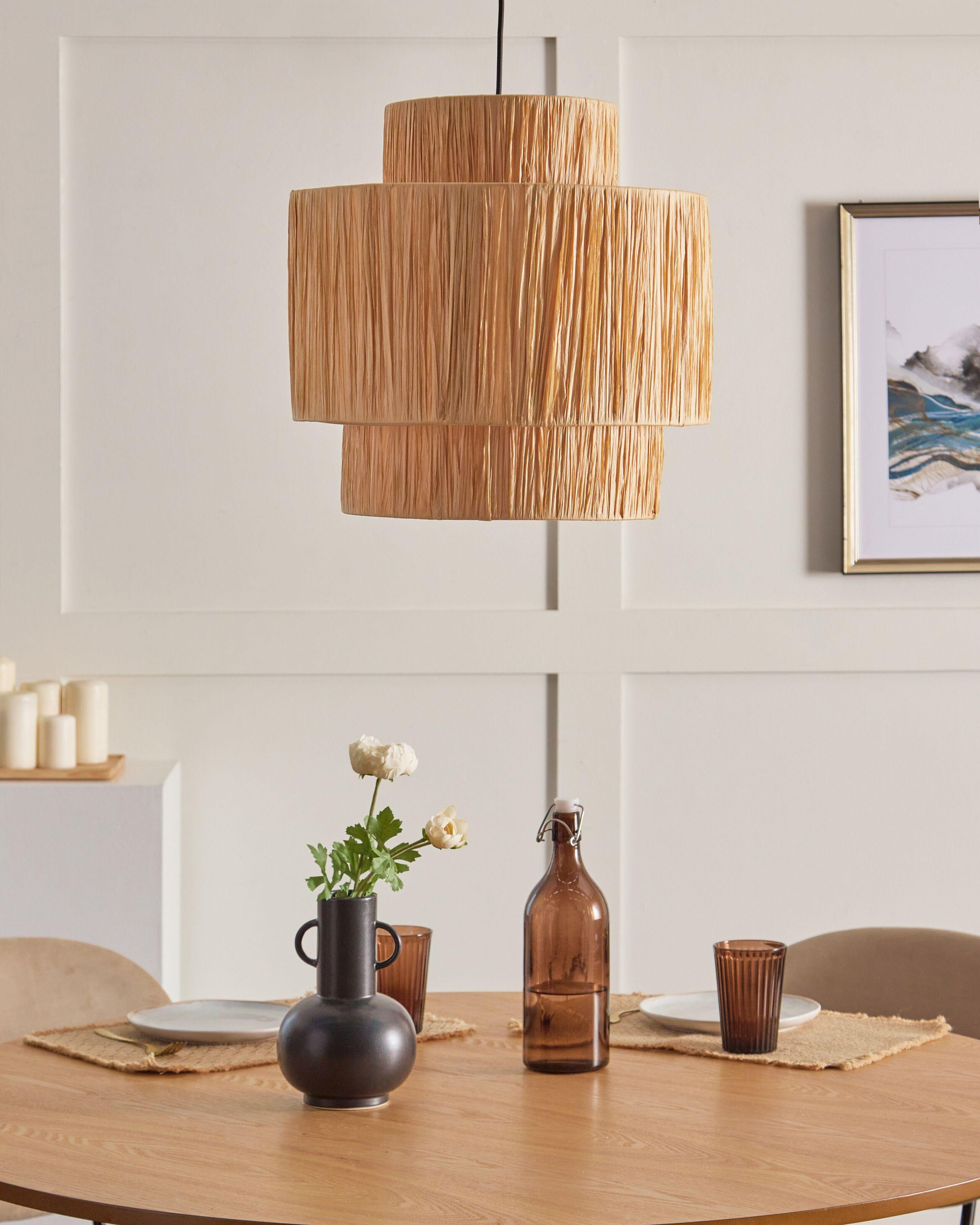 Beliani Lampe suspension en Feuille de palmier Boho MAGECH  