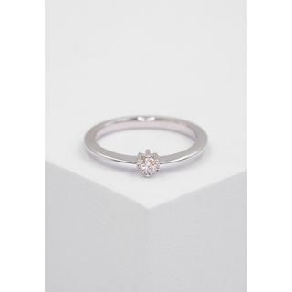 MUAU Schmuck  Solitaire Ring Diamant 0.10ct. Weissgold 750 