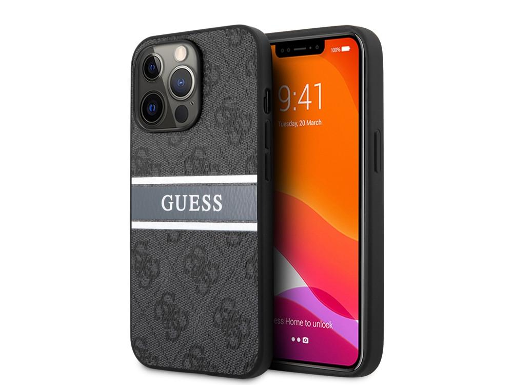 GUESS  Cover per iPhone 13 Pro PU 4G Stripe 