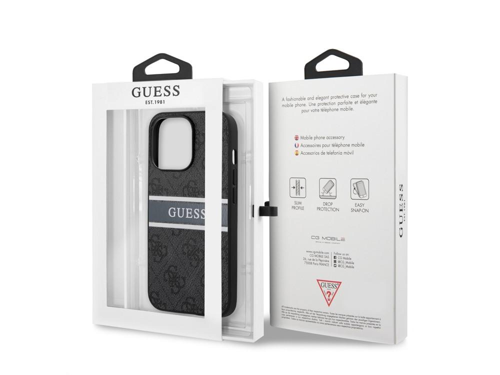 GUESS  Coque pour iPhone 13 Pro PU 4G Stripe 