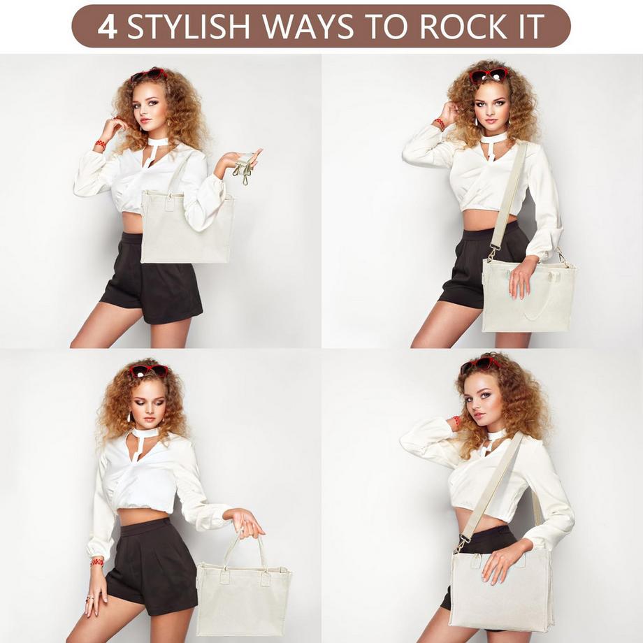 Only-bags.store Canvas Tragetasche Grosse Umhängetasche Shopper mit breitem Riemen  