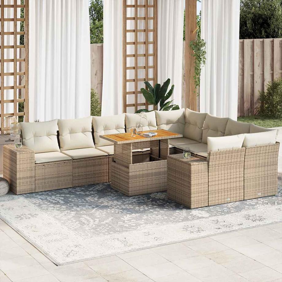 VidaXL set divano da giardino Polirattan  