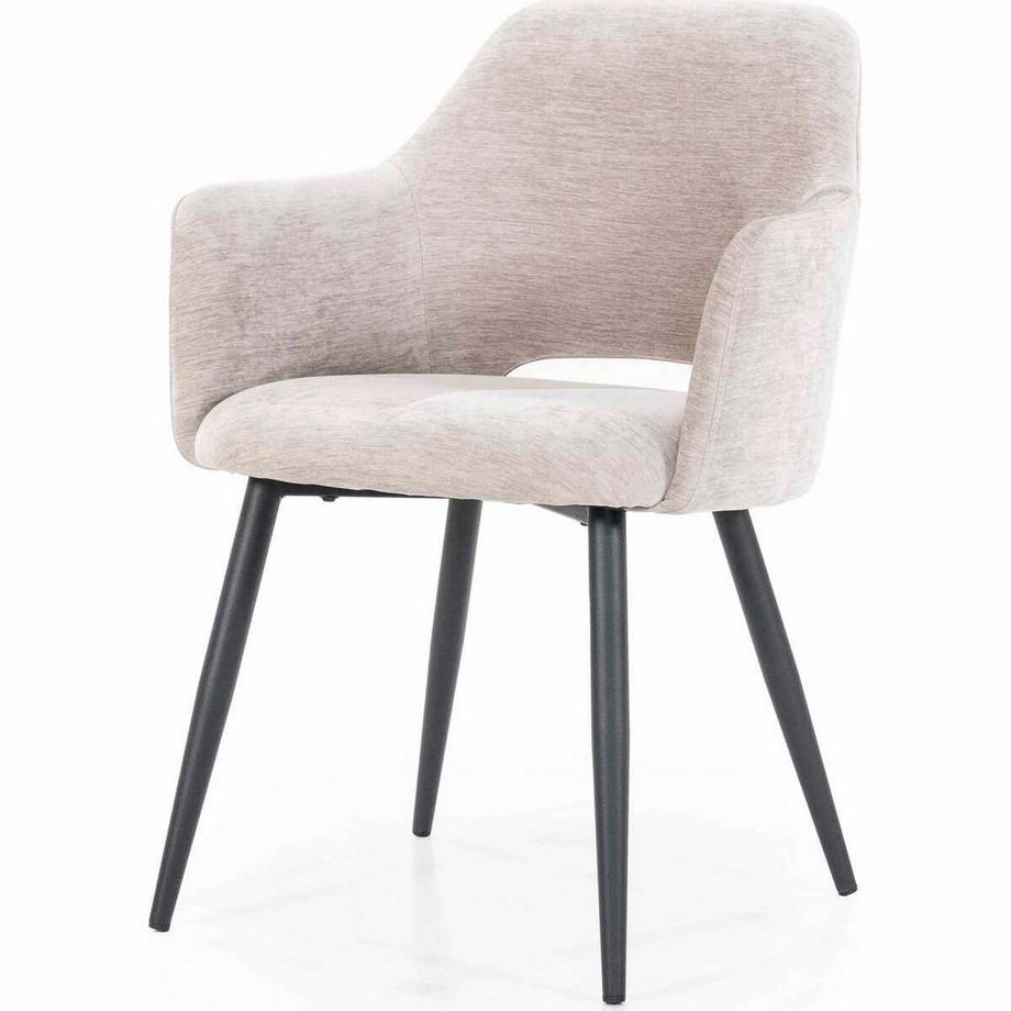 Chaise avec accoudoirs Esmee Mellow beige