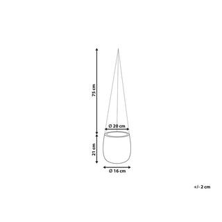 Beliani Blumenkübel aus Lehm-Faser-Mischung Boho LIVADIA  