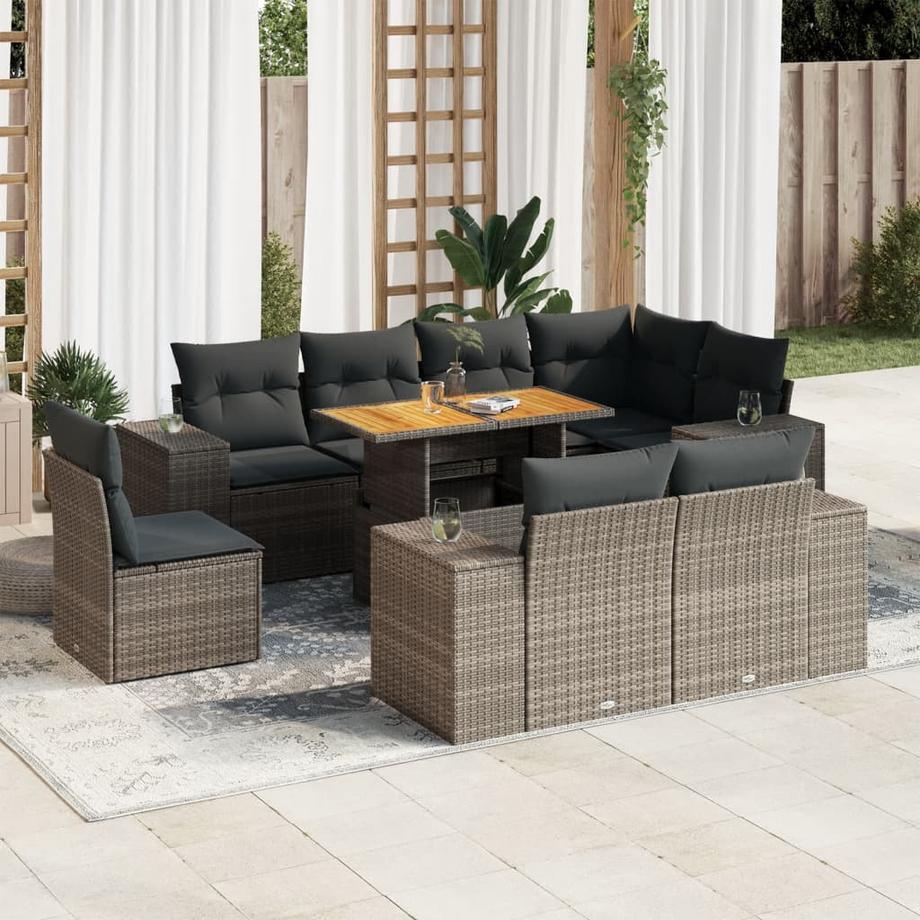 VidaXL Ensemble de canapés de jardin rotin synthétique  