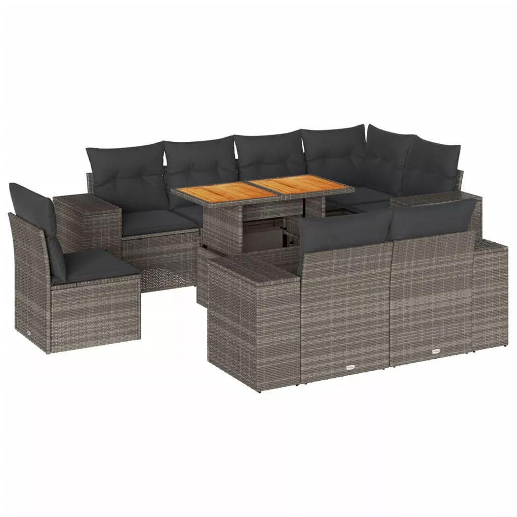 VidaXL - Garten sofagarnitur poly-rattan, One Size, Grau